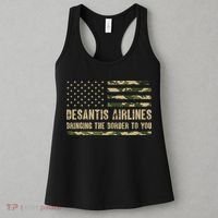 DeSantis Airlines Bringing The Border To You USA Camo Flag Women's Tank Top thumb 3