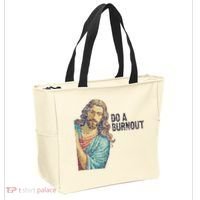 Do A Burnout Jesus Meme Funny Saying Hard Working Tote Bag thumb 2