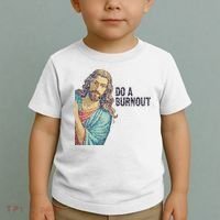 Do A Burnout Jesus Meme Funny Saying Hard Working Toddler T-Shirt thumb 2