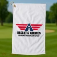 Desantis Airlines Bringing The Boarder To You Political Golf Towel thumb 1