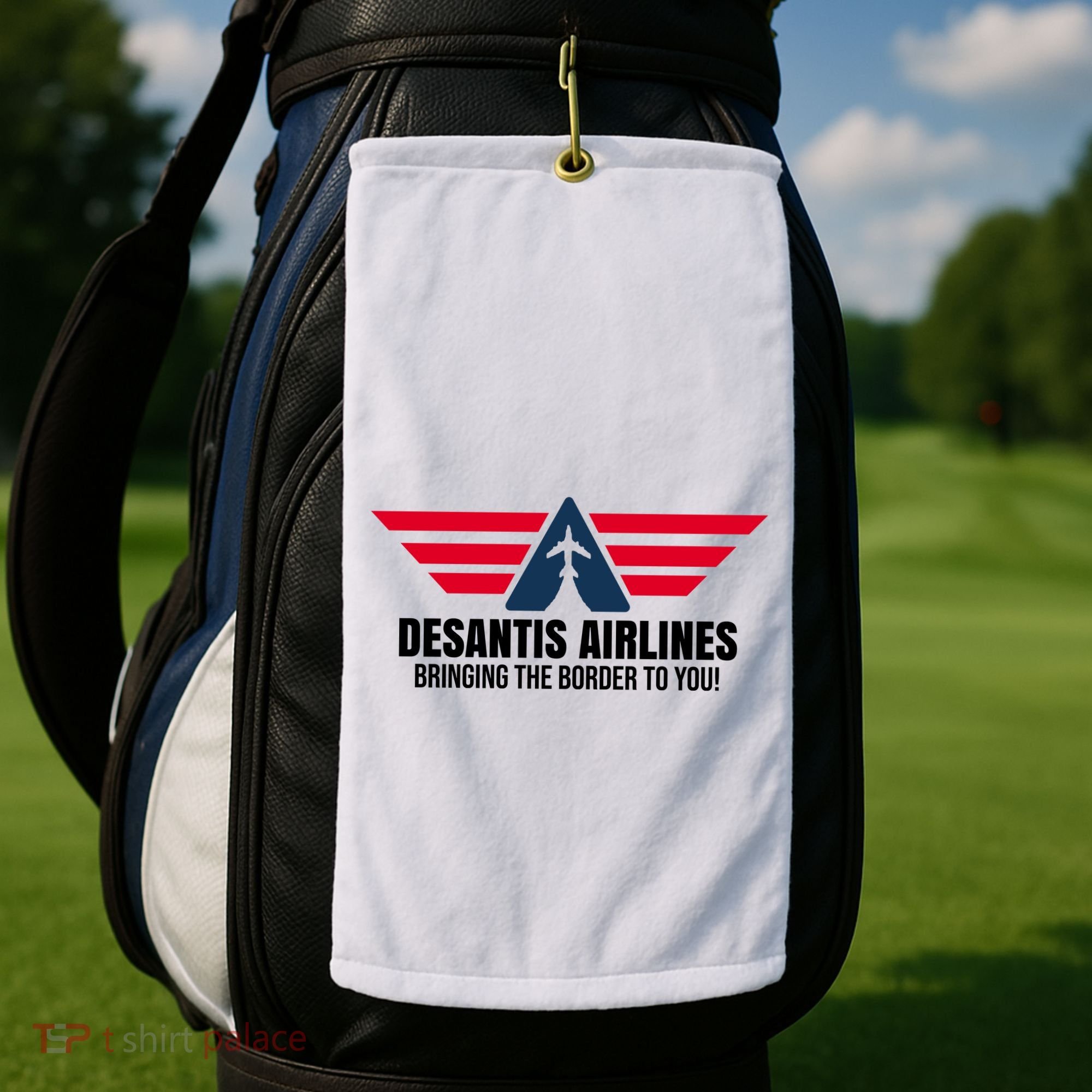 Desantis Airlines Bringing The Boarder To You Political Golf Towel