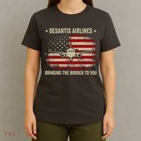 DeSantis Airlines Bringing The Border To You American US Flag Vintage T-Shirt thumb 4