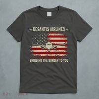 DeSantis Airlines Bringing The Border To You American US Flag Vintage T-Shirt thumb 5