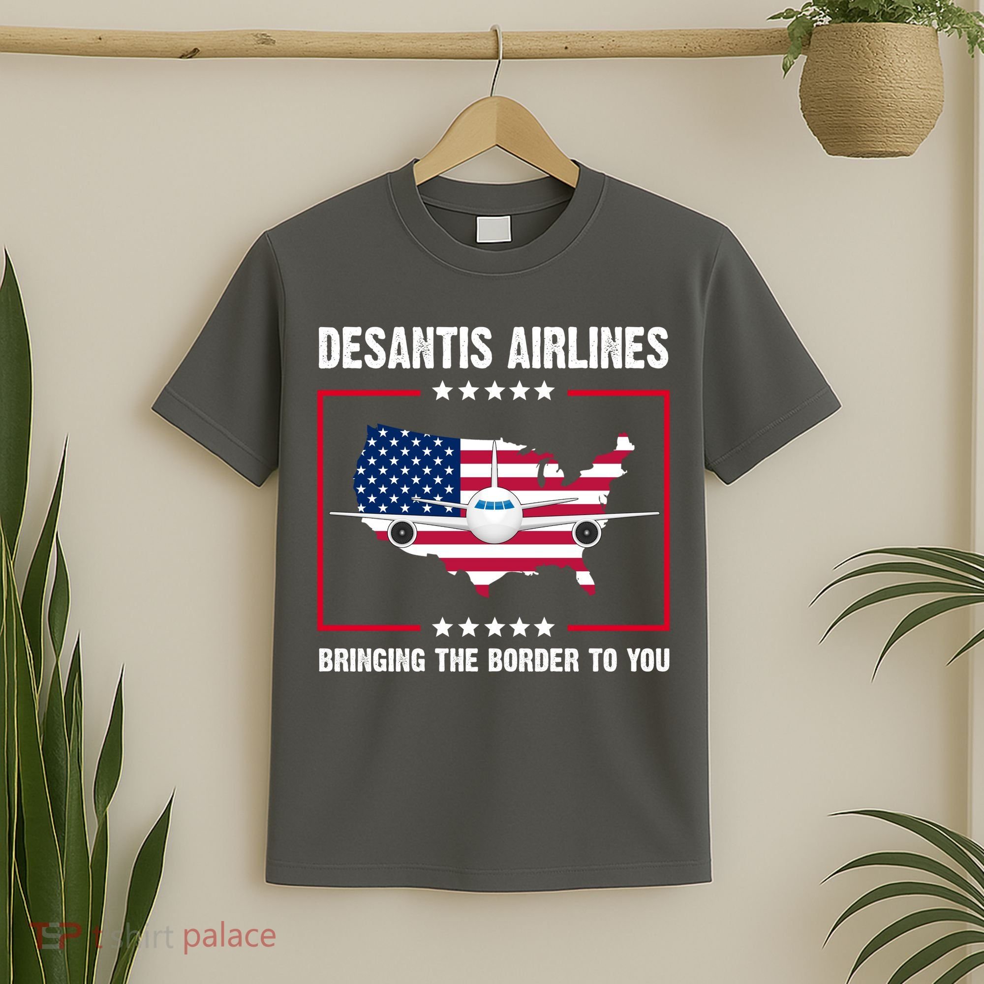 Desantis Airlines Brining The Border To You American Flag T-Shirt