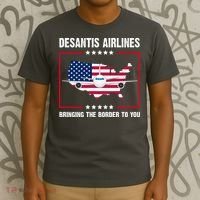 Desantis Airlines Brining The Border To You American Flag T-Shirt thumb 3