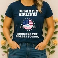 DeSantis Airlines Bringing The Boarder To You Women's T-Shirt thumb 2