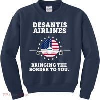 DeSantis Airlines Bringing The Boarder To You Kids Sweatshirt thumb 0