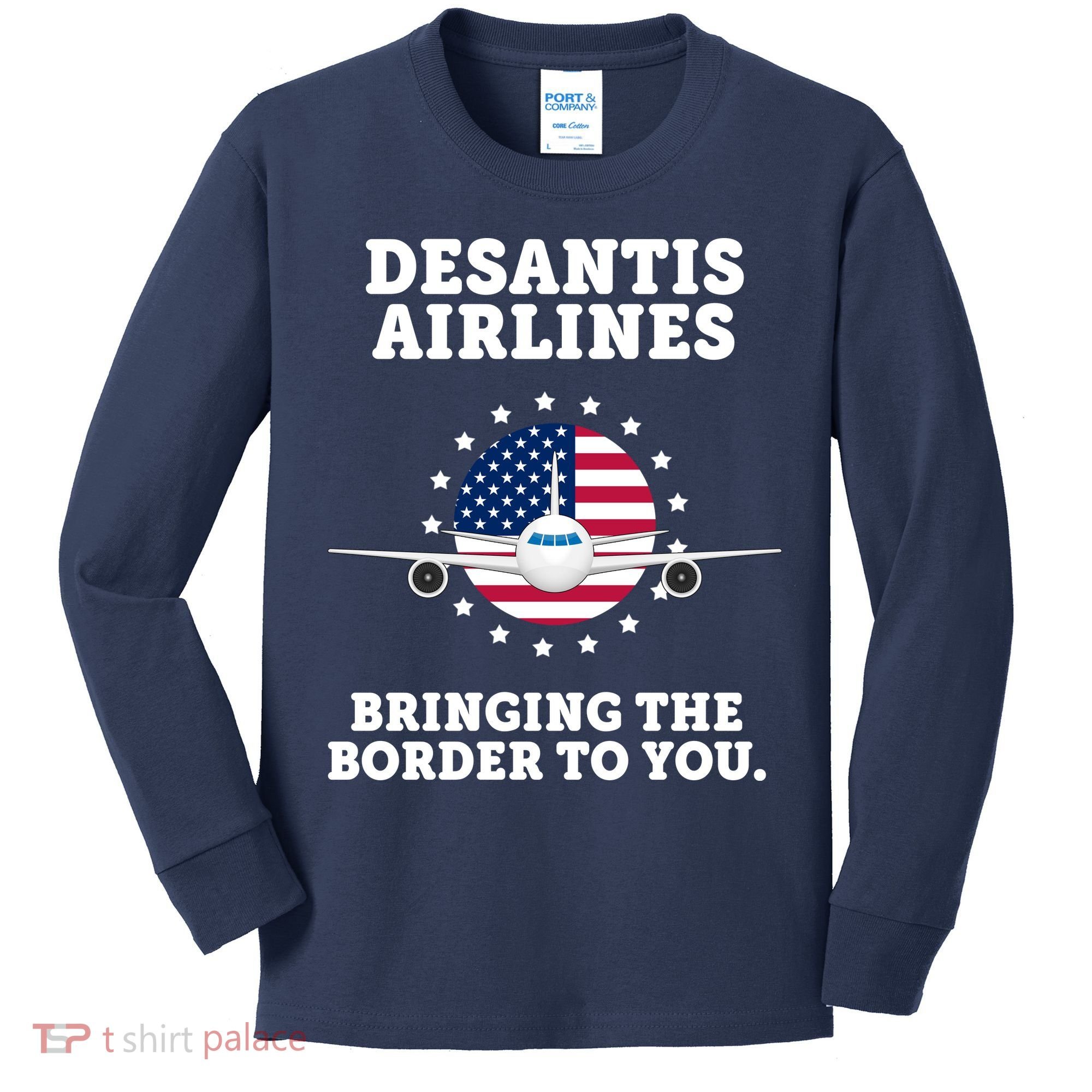 DeSantis Airlines Bringing The Boarder To You Kids Long Sleeve Shirt