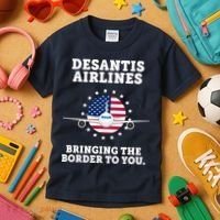 DeSantis Airlines Bringing The Boarder To You Kids T-Shirt thumb 3