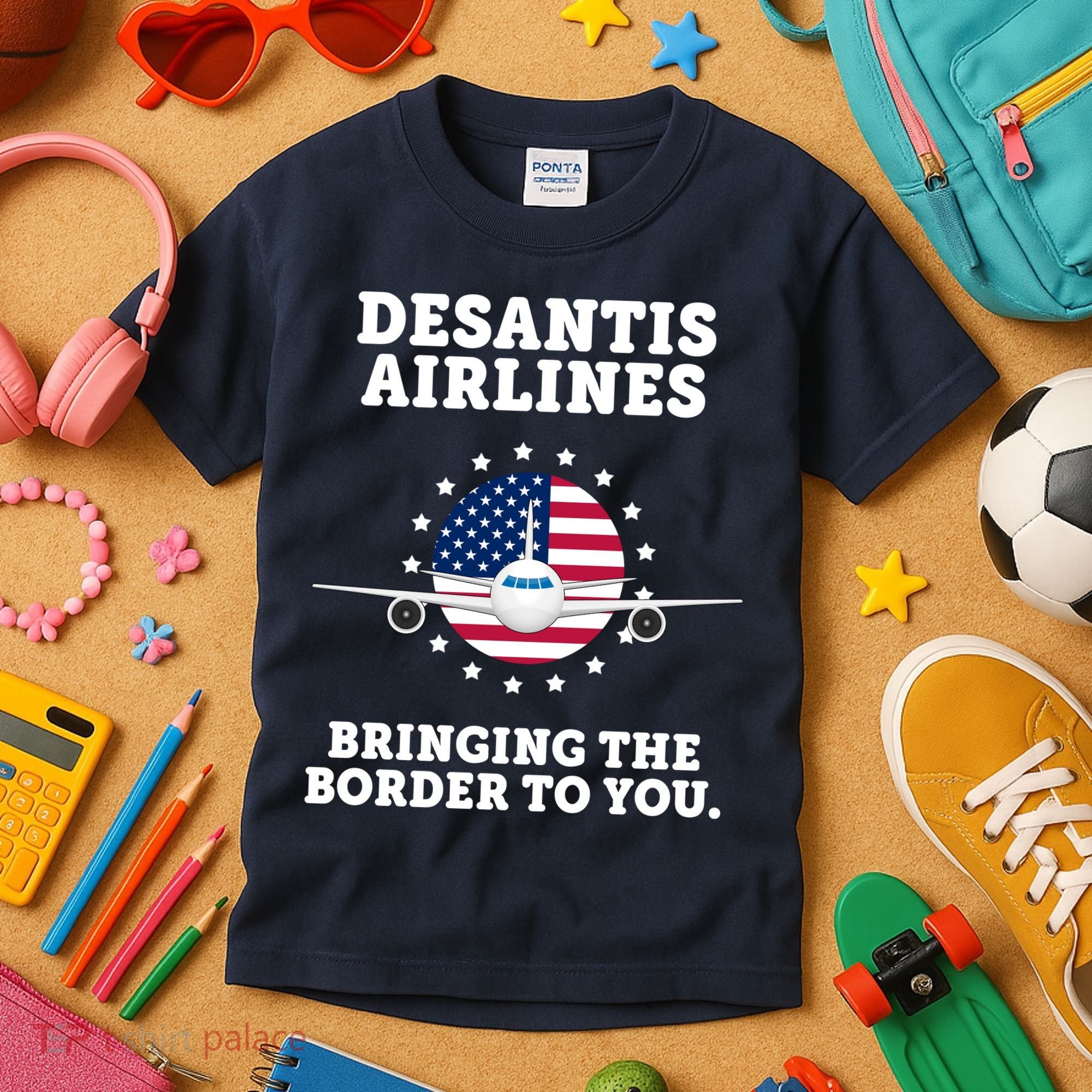 DeSantis Airlines Bringing The Boarder To You Kids T-Shirt