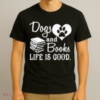 Dog And Books Are Good - Cute Animal Tee T-Shirt thumb 3