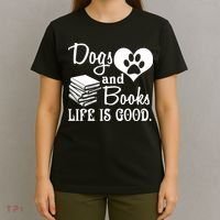 Dog And Books Are Good - Cute Animal Tee T-Shirt thumb 4