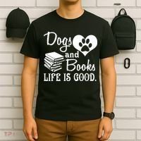Dog And Books Are Good - Cute Animal Tee T-Shirt thumb 6