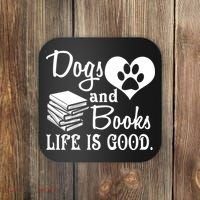 Dog And Books Are Good - Cute Animal Tee Coaster thumb 0