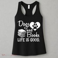 Dog And Books Are Good - Cute Animal Tee Women's Tank Top thumb 3