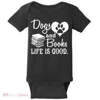 Dog And Books Are Good - Cute Animal Tee Baby Bodysuit thumb 0
