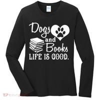 Dog And Books Are Good - Cute Animal Tee Women's Long Sleeve Shirt thumb 0