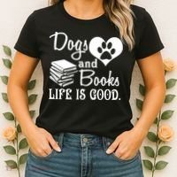 Dog And Books Are Good - Cute Animal Tee Women's T-Shirt thumb 2