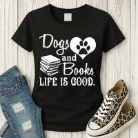 Dog And Books Are Good - Cute Animal Tee Women's T-Shirt thumb 3