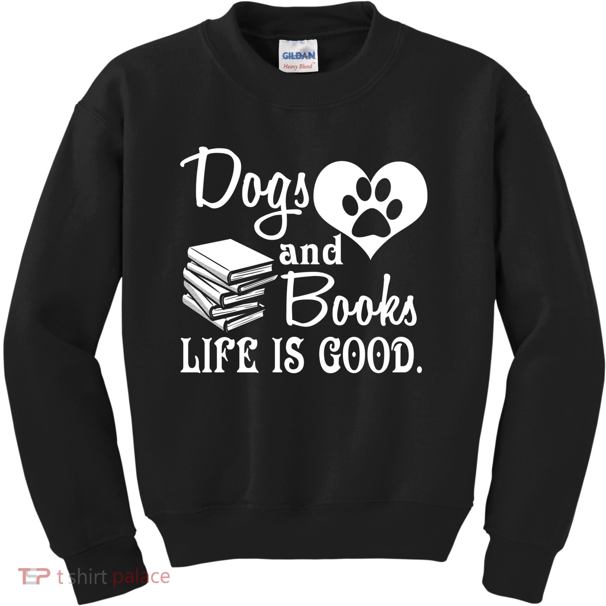 Dog And Books Are Good - Cute Animal Tee Kids Sweatshirt