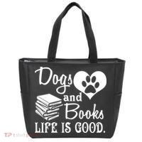 Dog And Books Are Good - Cute Animal Tee Tote Bag thumb 0