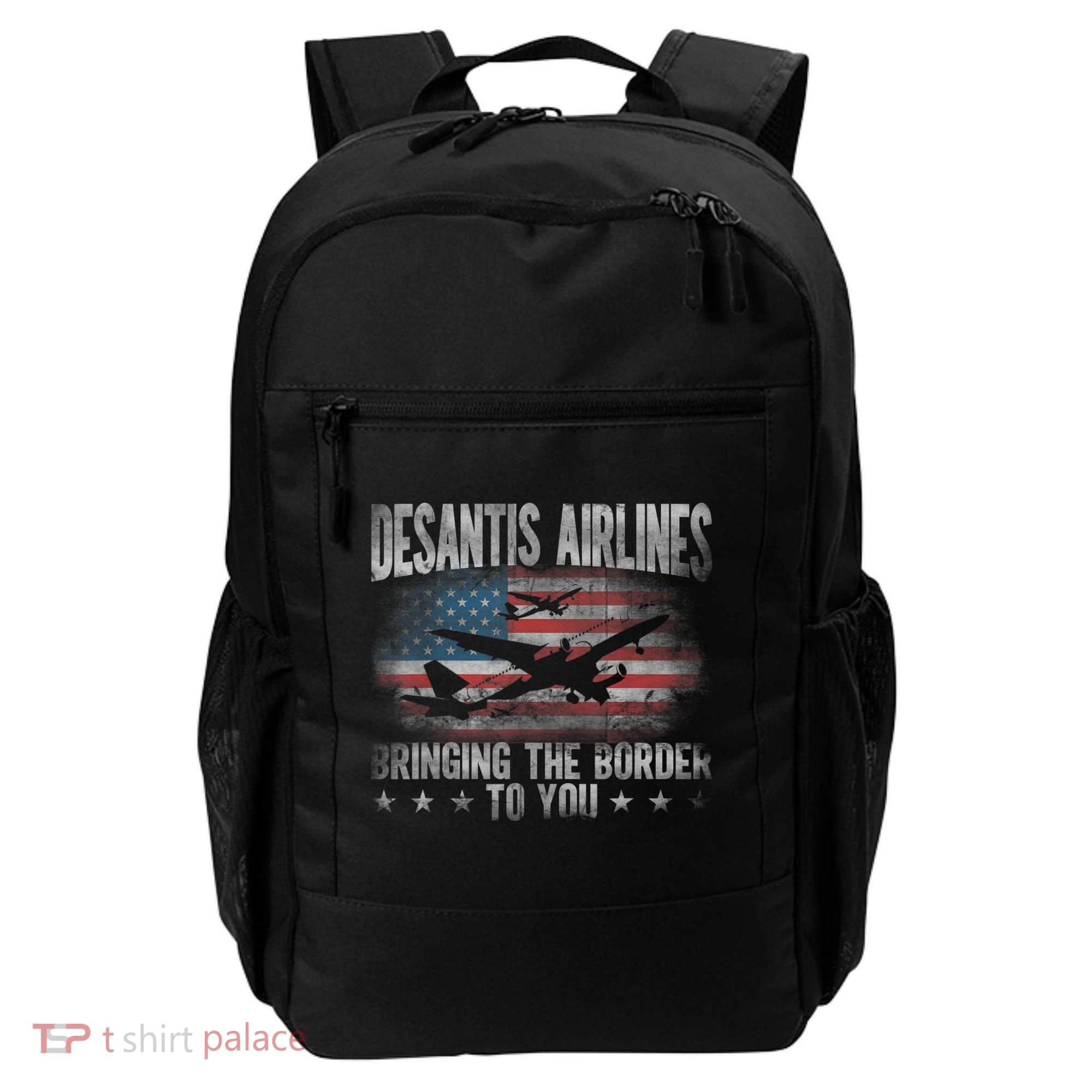 DeSantis Airlines Bringing The Border To You American US Flag Backpack