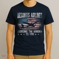 DeSantis Airlines Bringing The Border To You American US Flag T-Shirt thumb 3