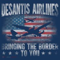 DeSantis Airlines Bringing The Border To You American US Flag Coaster thumb 2