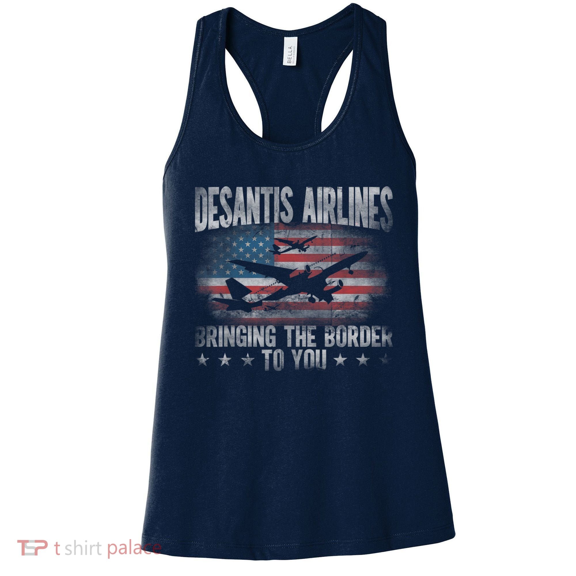 DeSantis Airlines Bringing The Border To You American US Flag Women's Tank Top