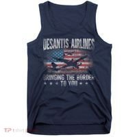 DeSantis Airlines Bringing The Border To You American US Flag Tank Top thumb 0