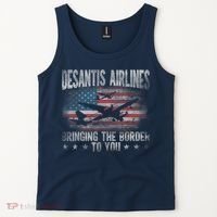DeSantis Airlines Bringing The Border To You American US Flag Tank Top thumb 2