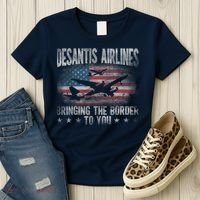 DeSantis Airlines Bringing The Border To You American US Flag Women's T-Shirt thumb 3