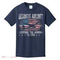 DeSantis Airlines Bringing The Border To You American US Flag Kids T-Shirt thumb 0