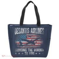 DeSantis Airlines Bringing The Border To You American US Flag Tote Bag thumb 0