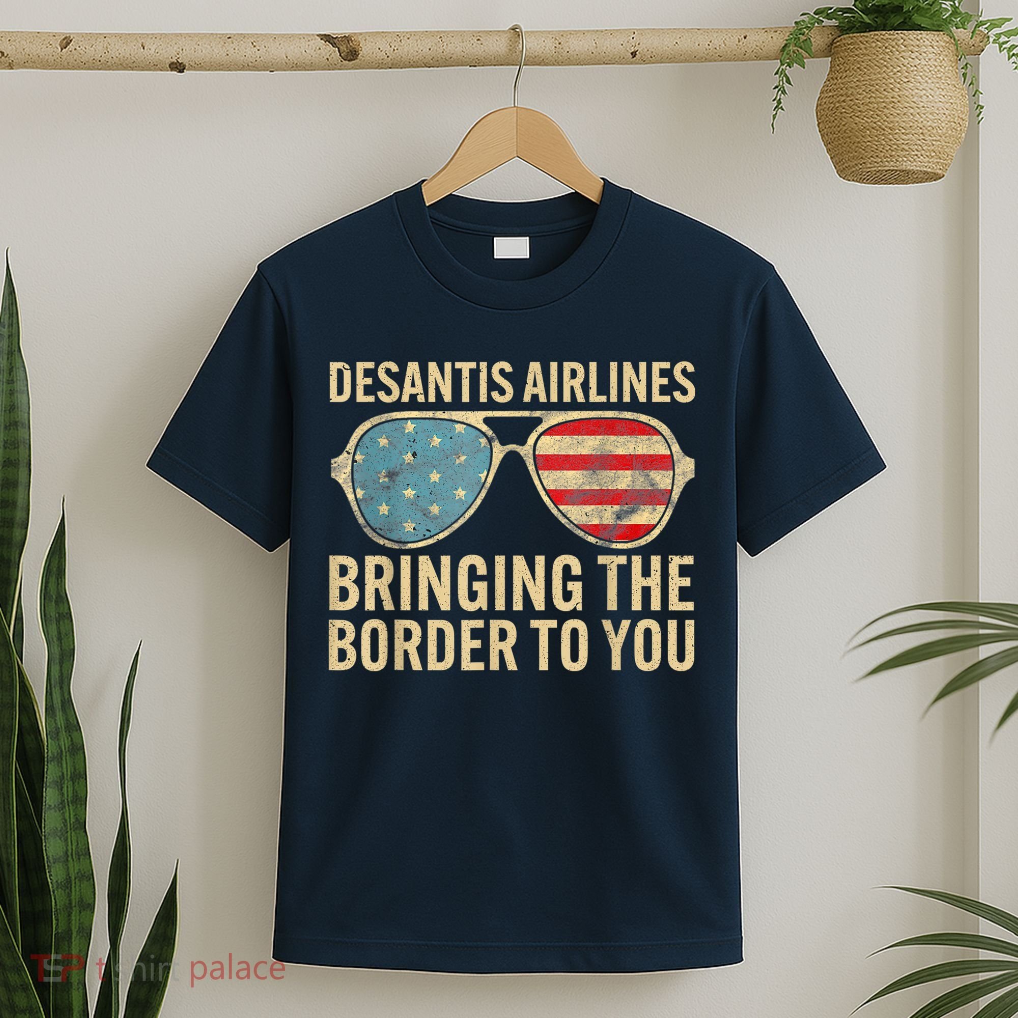 DeSantis Airlines Bringing The Border To You American US Flag T-Shirt