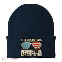 DeSantis Airlines Bringing The Border To You American US Flag Beanie thumb 0