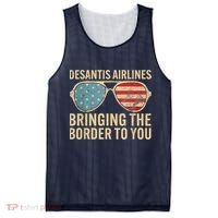 DeSantis Airlines Bringing The Border To You American US Flag Mesh Reversible Basketball Jersey Tank thumb 0
