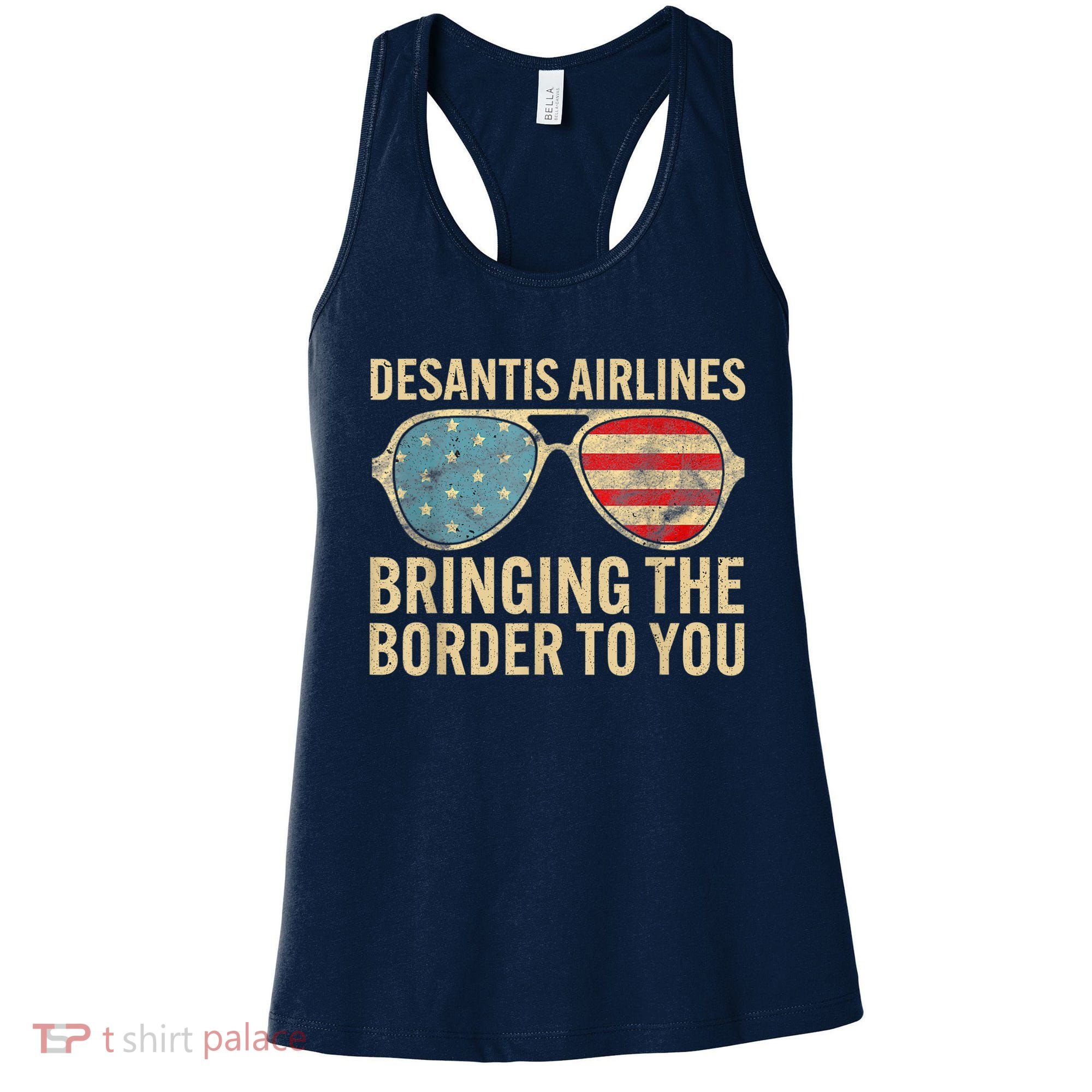 DeSantis Airlines Bringing The Border To You American US Flag Women's Tank Top