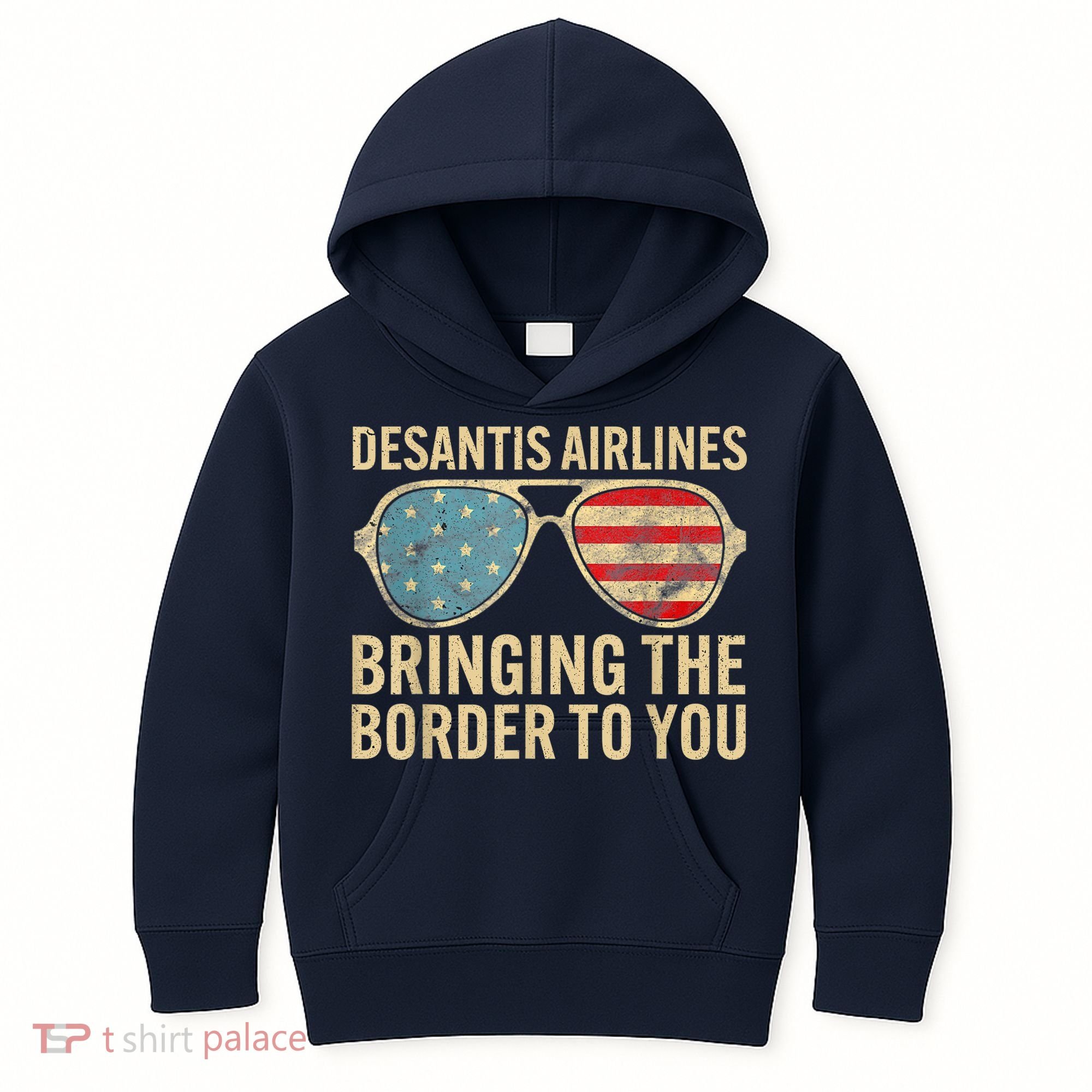 DeSantis Airlines Bringing The Border To You American US Flag Kids Hoodie