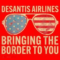 DeSantis Airlines Bringing The Border To You American US Flag Santa Hat thumb 1