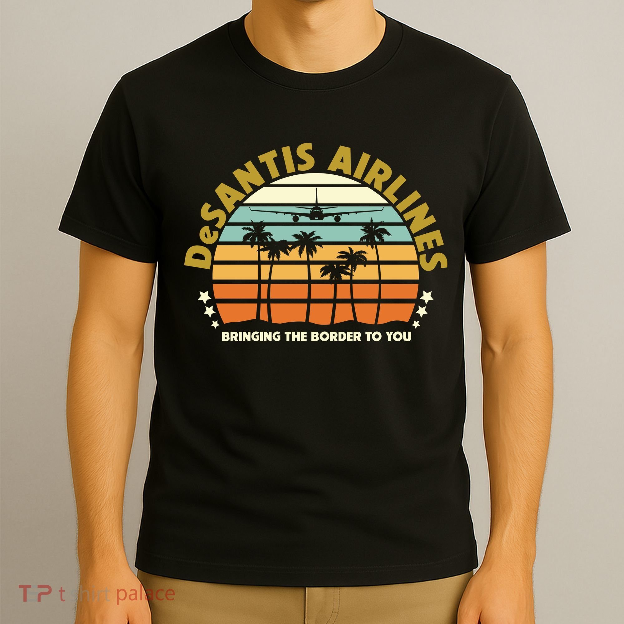 DeSantis Airlines Bringing The Border To You Meme Retro Florida Style T-Shirt