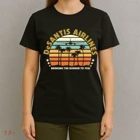 DeSantis Airlines Bringing The Border To You Meme Retro Florida Style T-Shirt thumb 4