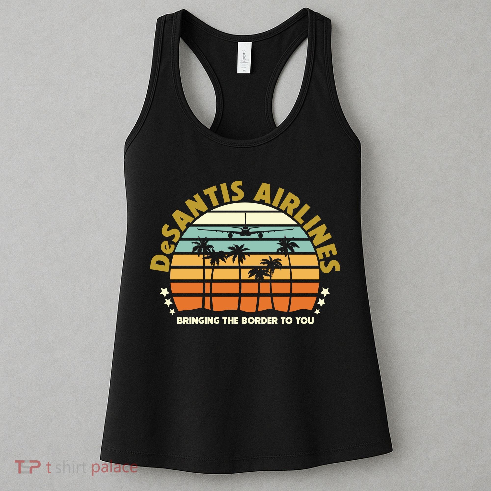 DeSantis Airlines Bringing The Border To You Meme Retro Florida Style Women's Tank Top