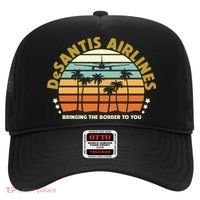 DeSantis Airlines Bringing The Border To You Meme Retro Florida Style Hat thumb 0