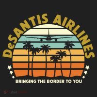 DeSantis Airlines Bringing The Border To You Meme Retro Florida Style Hat thumb 2
