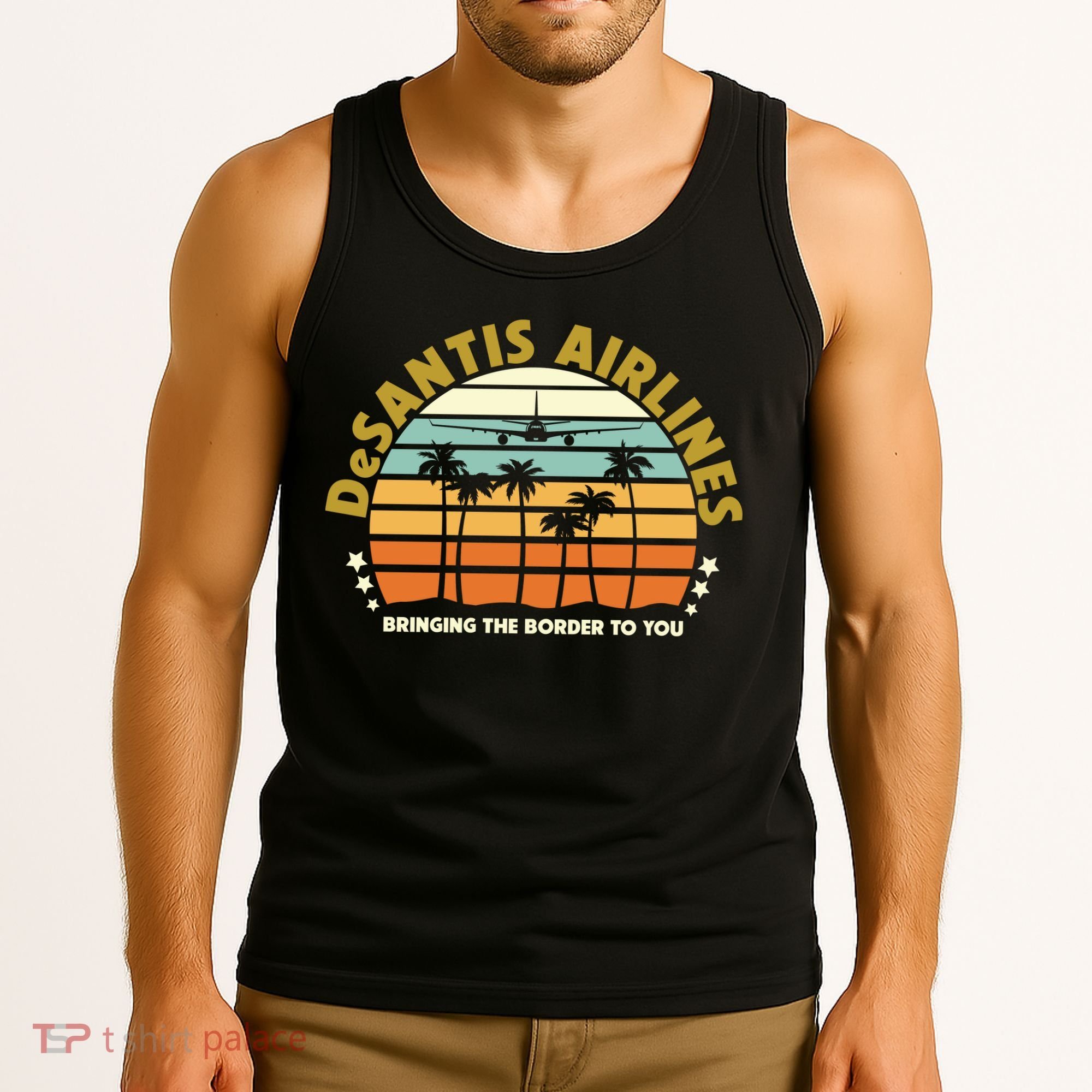 DeSantis Airlines Bringing The Border To You Meme Retro Florida Style Tank Top
