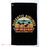 DeSantis Airlines Bringing The Border To You Meme Retro Florida Style Golf Towel thumb 0