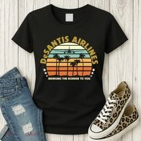 DeSantis Airlines Bringing The Border To You Meme Retro Florida Style Women's T-Shirt thumb 3