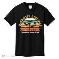 DeSantis Airlines Bringing The Border To You Meme Retro Florida Style Kids T-Shirt thumb 0