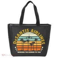 DeSantis Airlines Bringing The Border To You Meme Retro Florida Style Tote Bag thumb 0